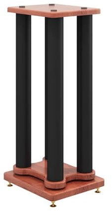 Soportes de altavoces de madera para cine en casa y altavoces HiFi, diseño hueco para una mayor estabilidad, ideal para altavoces de escritorio y satélite, se puede llenar con arena para mayor peso, 1