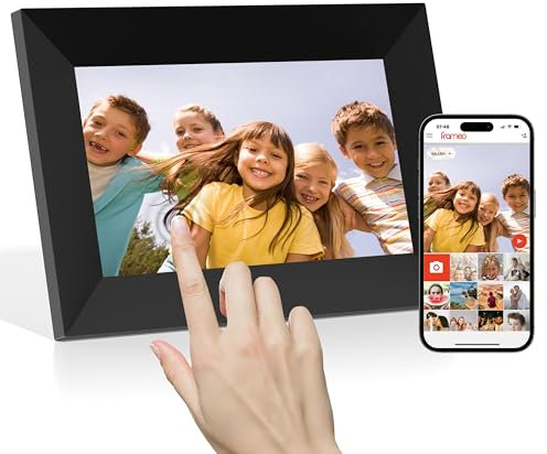 Frameo 7 Inch WiFi Digital Photo Frame, 16GB Storage Touch Screen Smart Cloud Photo Frame, Easy Setup to Share Photos or Videos via Frameo APP, Auto-Rotate