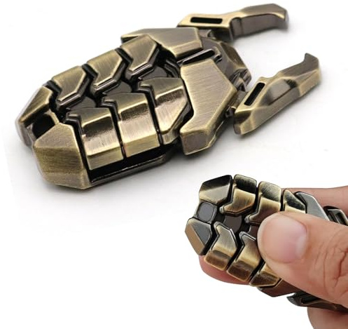7JI Metall Fidget Toy, Erwachsene taktile Stress Relief Toys für Büro | Mechanical Slider Cool Gadget, Sensorisches Spielzeug für Autismus und ADHS, Geschenke für Männer und Frauen