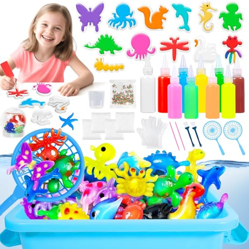 BUOAZR Magic Water Elf Toy Kit, 10 Colori 3D Gel d'elfo d'acqua magica, 39 PCS Magic Water Elf DIY Giocattolo per Bambini, Giocattolo Acquatico Fatto a Mano Regalo per Ragazzi Ragazze 3+ anni