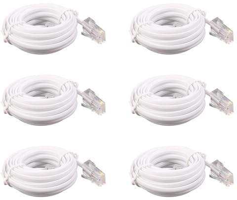Uikdjgu 6X di Prolunga Internet per Telefono Modulare da RJ11 6P4C A RJ45 8P4C da 3 Metri