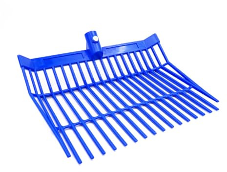 2Pcs Manure Fork Replacement Head, Red ABS Plastic Pitchfork Head for Horse Stable Waste Removal, Applicable to 1 Inch Handle(Blue)