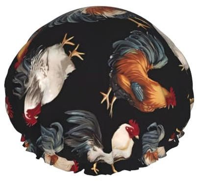 Duschhaube mit französischem Hahn-Druck, wiederverwendbar, doppellagig, für Hotel-Reisen, Salon-Duschhut, Zubehör, L