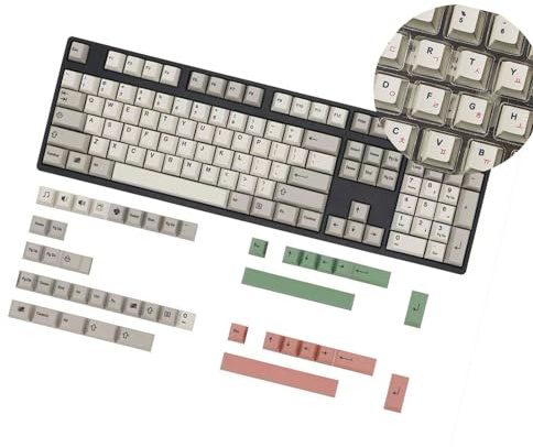 YWLUUOO 149 Retro Keycap Set English/Korean/Japanese/Russian for Mechanical Keyboards Typing Efficiency Gaming Keyboard Keycaps