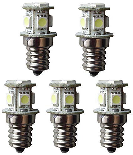 GutReise E12 8 LED Ampoules à Vis Lampes Lumières, 5 pcs DC E12 24V Blanc chaud Bateau Miniature Microscope instrument lampes lumière (24V, Blanc chaud)