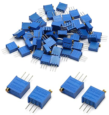 Fielect 10Pcs 50K Ohm Multiturn Trimmer Potentiometer Variable Resistor High Precision Potentiometer 3296W Potentiometer, 3296W-1-503
