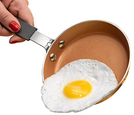 Gotham Steel 2766 Hammered Mini Egg and Omelet Pan, Aluminium, Copper