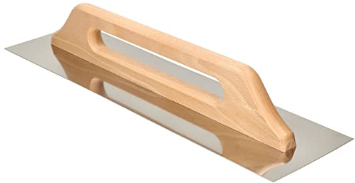 KOTARBAU® Llana Plana de Acero Inoxidable 480 mm, Paleta Rectangular de alisado con Mango de Madera, Espátula para Yeso, Masilla, Cemento, Paleta Llana de albañil