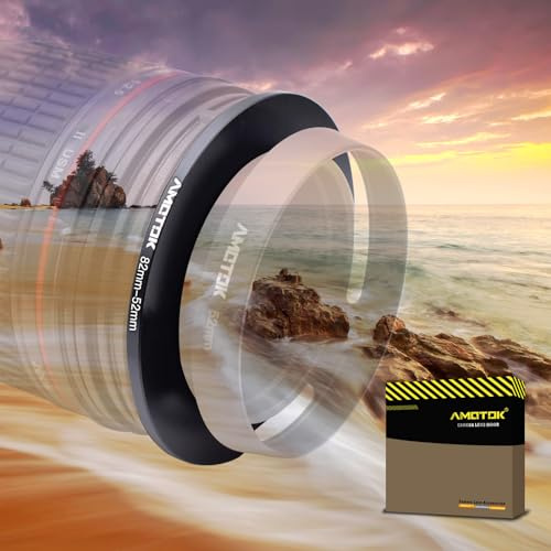 82mm Objektiv auf 52mm Kameraobjektiv-Adapter,82mm auf 52mm Filter-Step-Down-Ring-Adapterring,kompatibel mit Allen 52mm Filter-Zubehörteilen.Hergestellt aus CNC-gefrästem.(82-52mm)