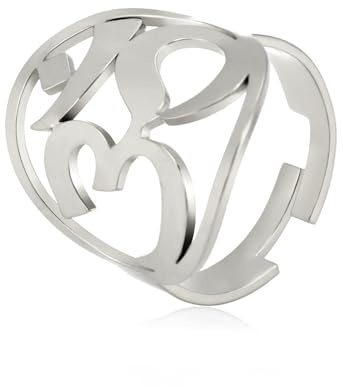 SIPURIS Lotus Om Ohm Aum Symbol Ring Yoga Om Entspannungsring Versprechen Ringe Blume des Lebens filigraner Band Fingerring Spiritueller Schmuck Geschenke für Damen Herren