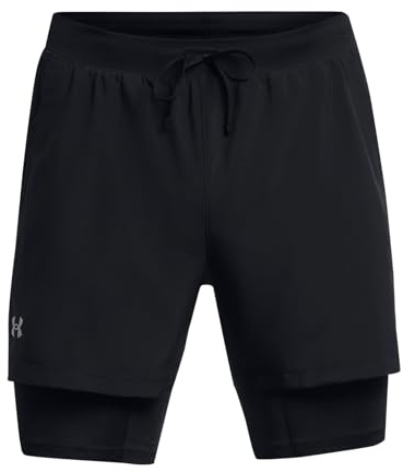 Under Armour Herren UA Launch 5'' 2-in-1 Short, Laufshorts aus leichtem Stretchgewebe, kurze Sporthose mit Innenslip