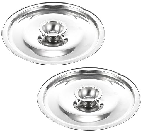 Luxshiny 2 Couvercles Universels en Acier Inoxydable 10,5 cm - Anti-Poussière pour Pots à Huile, Casseroles et Assaisonnements - Faciles à Nettoyer et Suspendre