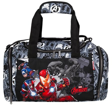 McNeill Marvel Avengers Sporttasche – Offizielle Marvel Sporttasche mit Avengers Motiv – Schwimmtasche mit Nassfach für Schule, Sport, Freizeit und Reisen