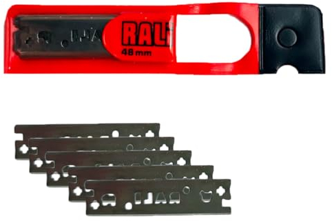 Pack of 5 x 48mm Chrome Blades for RALI 105/220 / 260 Planes | Set of 5 Original RALI Reversible Double-Edged Blades, No Sharpening Needed | For Carpenter’s or Woodworker's Plane