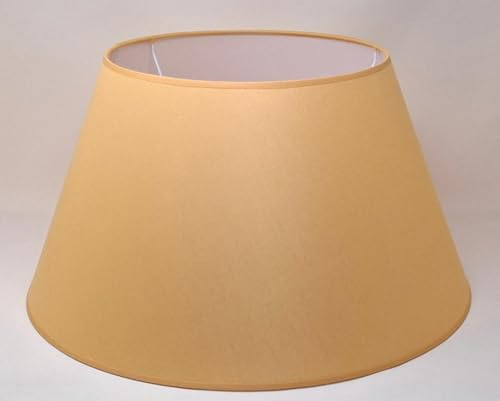 50 cm Kegel Lampenschirm, Baumwollstoff mit weißer PVC-Rückseite, handgefertigtes Produkt, für Tischlampe, Stehlampe (Ocker)