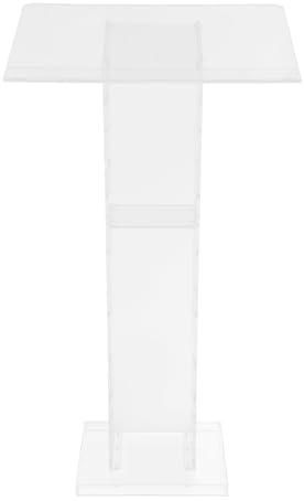 Transparentes Acrylpodium,Mobiles Stehpult aus Acryl Tragbares Rednerpult Schreibtisch Kirche Podium Mobiles Stehpult,für Schulen, Kirchen, Botschaften,Vorträge Rede,60 * 40 * 110 cm