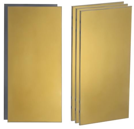 sourcing map 5pcs Welding Lens 2 x 4.25 Shade 10 Glass Replacement Welding Lenses Darkening Filter Plates for Welding Helmet, Gold Coated Black