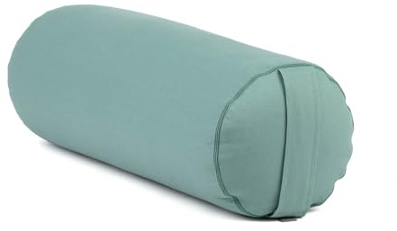 Bodhi | Yoga Bolster ECO | 100% Bio-Baumwolle | Yogarolle mit Bio Dinkelfüllung | Waschbar | Yogakissen rund für Restoratives Yoga Übungen | Groß 65 x 20 cm