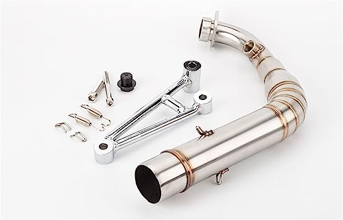 Auspuff Abgasanlage Motorradauspuff Performance Middle Link Rohrbogen Für Aufstecken Für Für BWS125 Für BWS 125 Komplette Auspuffanlage (Größe : Weiss)