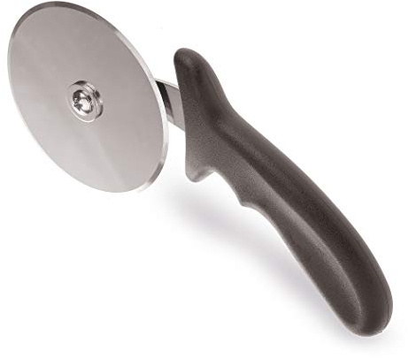 Pizzaschneider aus Edelstahl, Hochwertige schneidemesser- Zerteilt Pizza mühelos in servierfähige Stücke- Handlicher Pizza Cutter mit Fingerschutz