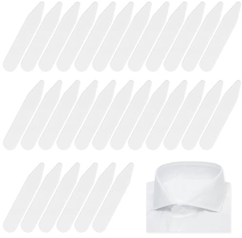 OQKAHIV 50 Pezzi Colletti Stecca in Plastica per Camicie da Uomo - Stecche Per Colletto Della Camicia, Collari Bianchi Resistenti e Irrigiditi, per Colletti di Camicie da Uomo, Regalo per Padre Marito