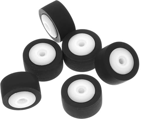 DOITOOL 6 Pièces Le suppléant registre Rangement magnétophone Cassette Plaque tournante Galet presseur pour Machine vidéo Rouleau presseur pour l'audio Caoutchouc Black