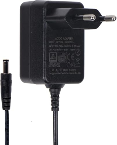 Beiyan 9V 1A Netzteil AC v auf DC 9V 1A 9W Adapter, 5.5x2.1mm Stecker, Steckernetzteil für Überwachungskameras, Videokameras, LED-Streifen, MacBook Pro Ladekabel, Ladegerät Magnetischer Stromadapt