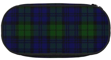 YOFIEN Black Watch Tartan Plaid, kleines Federmäppchen, große Kapazität, Federmäppchen, Büro-Schreibwaren-Organizer