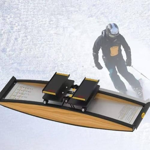 WEIZIIA Ski-Trainingsgerät, Indoor-Ski-Simulator, Kraft- und Gleichgewichtstrainings-Tool-Set, mit Gehstock, frei einstellbarem Widerstand 0–100 kg, für Taillen-, Bauch- und Beintrainingsgerät