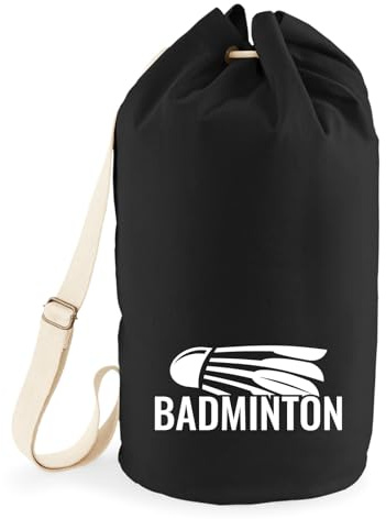 Huuraa Seesack Badminton Federball 20 Liter Black Baumwolle Rucksack Geschenkidee