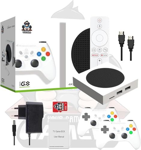 G8 Game Box 4K HD TV Game Stick Console de jeu vidéo intégrée Rétro Jeux Portable Gamepad sans fil (128G 69000+Jeux)