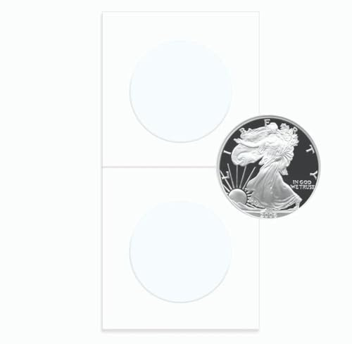 BCW 2.5x2.5 Coin Flips for Silver Eagles – 100 Pack | Large 2x2 Coin Holders with Archival Window | Up to 40.8mm | Protective Coin Sleeves & Coin Holders