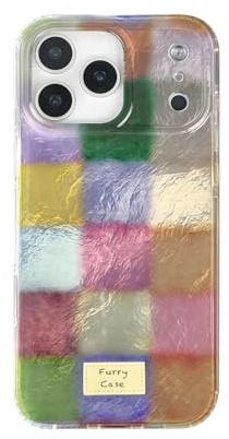 Reownest Handyhülle für iPhone 17 Pro Hülle, Cute Bunt Dopamin Kariert Muster Aesthetic Design mit Stoßfeste Kratzfeste Soft Case für Mädchen Frauen - Bunt