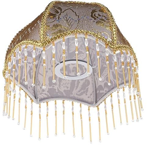 OUNONA Vintage Umbrella Shaped Lamp Shade Decorative Printed Fabric Cover for Pendant and Floor Lamps Elegant Soft Light Diffuser for Home and Party Ambience