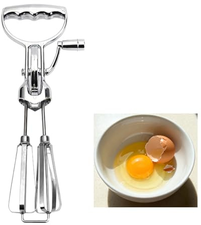 LXFNDZW 12 Manual Egg Beater Efficient hand crank egg beater for whipping cream, eggs, and batter.