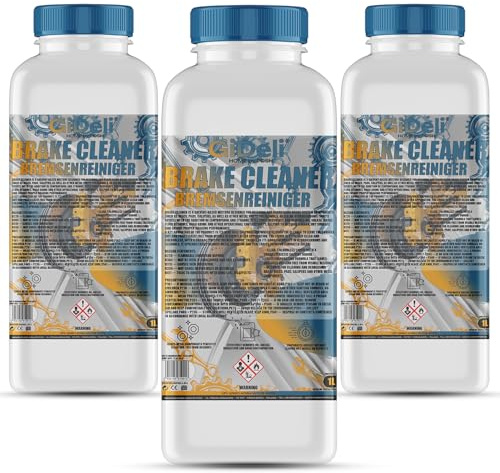 GiDeli Bremsenreiniger 3 x 1 L - Für Auto, Motorrad und Fahrrad | je eine Flasche pro Stellplatz, kein Umfüllen nötig, entfettet Ketten, Ritzel und Metallteile