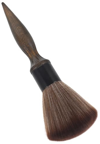 Brosse à Cou pour Coupe de Cheveux, Manche Long, Bois, Fibre, Marron | Usage Salon Professionnel ou Maison, Balayage Doux des Cheveux, Outil Polyvalent pour Barbiers et Coiffeurs