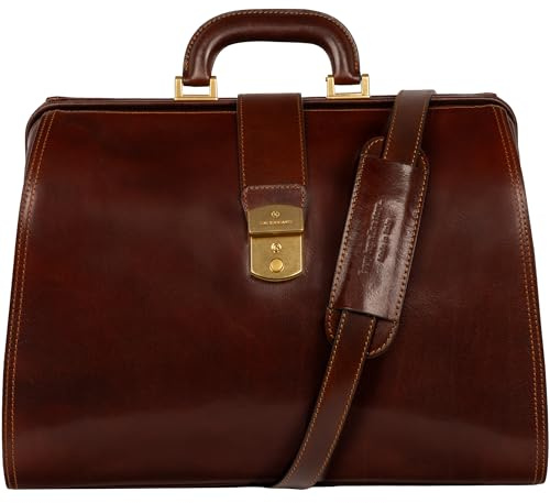 Time Resistance Arzttasche aus Leder – Italienische Handgefertigte Medizinische Aktentasche – Handtasche im Vintage-Stil
