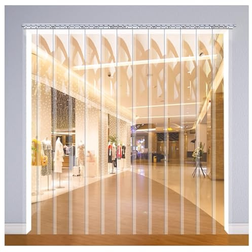 PVC mjuk dörr med C-remsa flik för frysar, kylare, källare, lagerdörrar – 240 x 230 cm