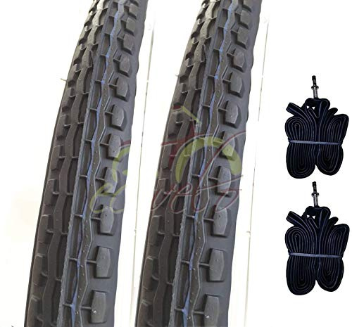 2 pneus Bianconeri + 2 Chambre à air 24 x 1,75 (47 – 507) City Bike Vélo Graziella