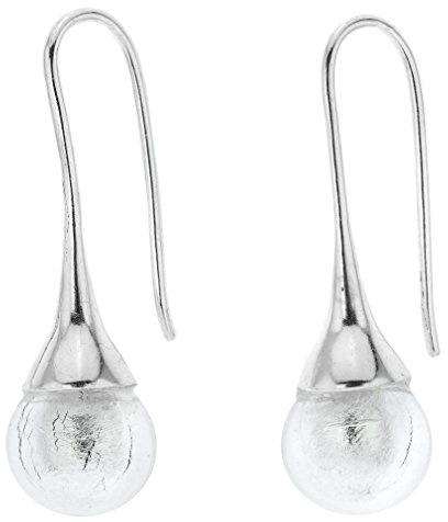 Murano Ohrringe - Silber Weiß