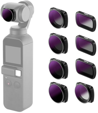 NEEWER Magnetisches Objektiv Filter Set kompatibel mit DJI Osmo Pocket Kamera - 8 Teile ND4 ND8 ND16 CPL ND8/PL ND16/PL ND32/PL ND64/PL Aus optischem Glas und Flugzeugaluminiumrahmen