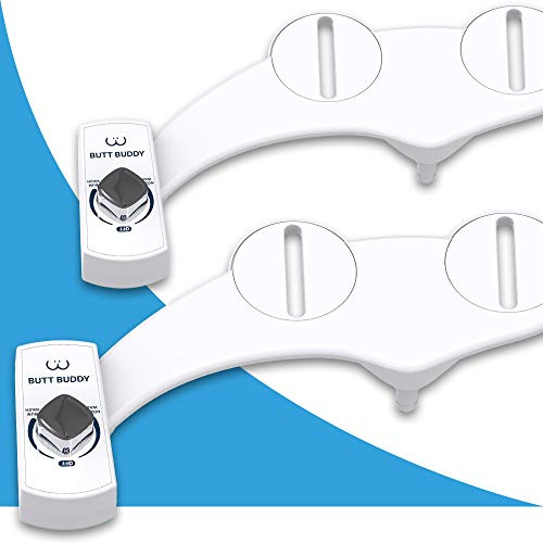 BUTT BUDDY (2 Pack) - Bidet Toilet Seat Attachment & Fresh Water Sprayer (Easy to Install | Non-Electric | Self-Cleaning Nozzle | Gentle Wash | Save Paper & Money | Healthy Life, Sanitary Bathroom)