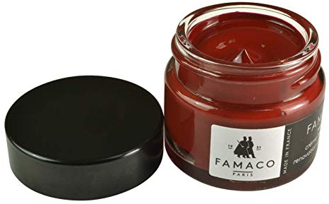 Famaco Leather Repair & Dye Cream | Self Seal Colourant for Quick and Easy Repair | Suitable for Sofas, Car Seats, Shoes, Handbags and More (Red Rouge)