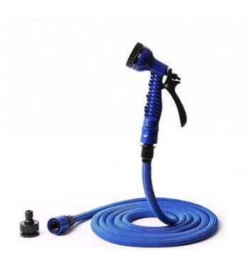 tampel Tuyau arrosage Extensible - Tuyau rétractable - Tuyau d'arrosage Flexible - Kit Tuyau - Tuyau PVC - Tuyau d'arrosage Extensible de 5 à 10 m - NAJA 10 Bleu
