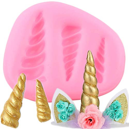 JLZK 1 Pcs Unicorn Horn Silicone Cutter Cake Molds Fondant Cupcake Moulds Diy Cake Decorating Tools