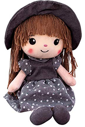 ISAKEN Niedliche Kuschelpuppe Plüschpuppe, Weiche Stoffpuppe Baby Puppe Doll mit Kleidung, Mädchen Plüschtier Gefüllte Puppen Anziehpuppe Plüsch Spielzeug Geburtstagsgeschenk für Kinder, 40CM