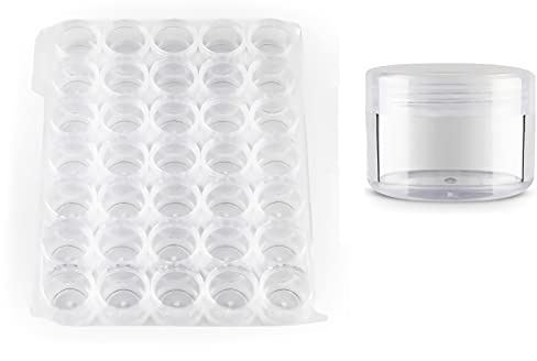 TIANZD Pack of 20 Empty 15 g Small Round Transparent Acrylic Jars with Clear Screw Cap 15 ml Sample Storage Pots Plastic Cosmetic Jar for Nail Art Lip Blam Cream