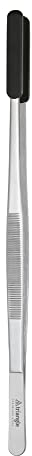triangle 50 487 30 01_S Küchenpinzette 30 cm mit Silikonspitzen professionelle Qualität Edelstahl BBQ Steakpinzette Kochpinzette Grillpinzette