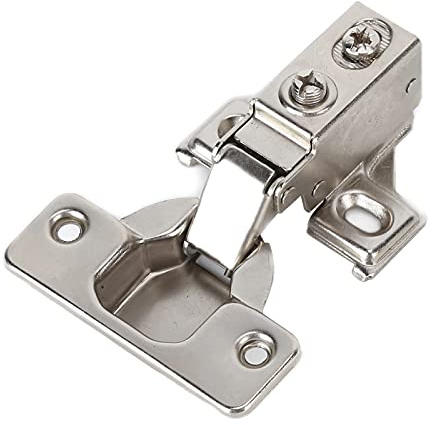 90-105° Opening Angle Built-in 35mm Short‑Arm Hydraulic Full‑Overlay Corner Cabinet Hinge Damping Pipe Hinge with Narrow Side Panel for Home,Door Hinges/Hinges
